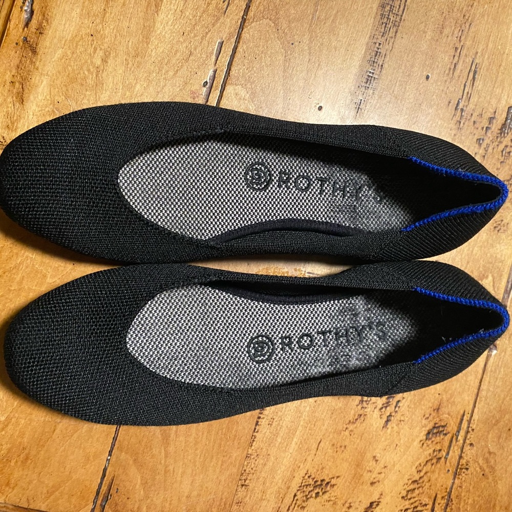 Rothy’s Black slip ons. 7.5